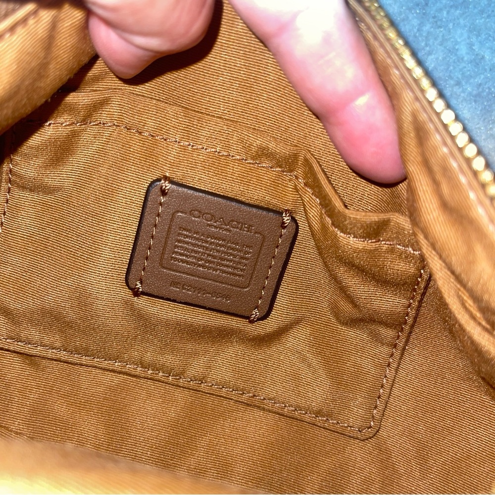 Coach Court Belt Bag in Signature Canvas Khaki and White Gold Hardware - Picture 14 of 17